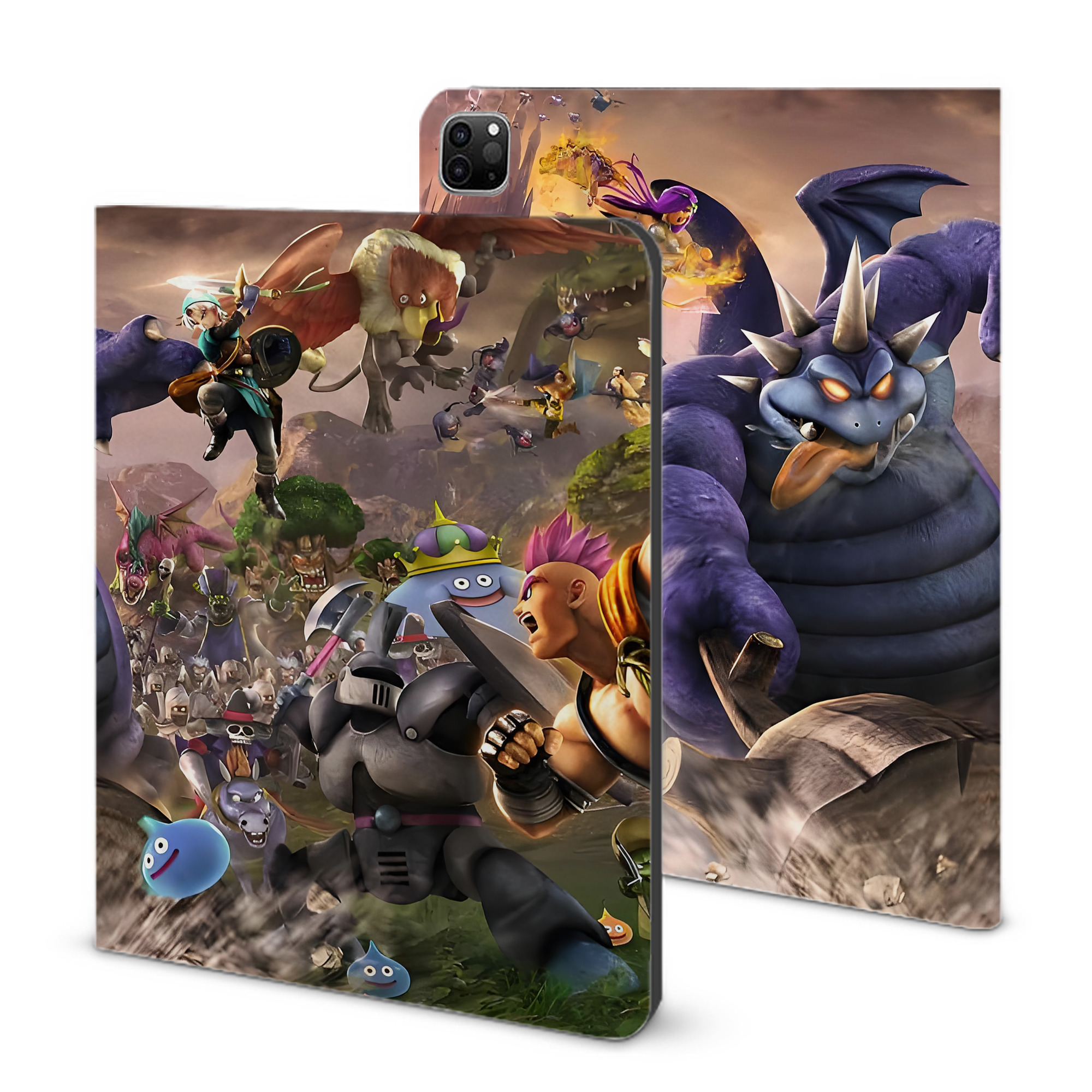 （画像用） ドラゴンクエスト Doragon Kuesuto Dragon Quest IPad ケース ブック型 PUレザー TPU 耐衝撃 軽量 薄型 ペン収納なし 全面保護 IPad 各モデル対応